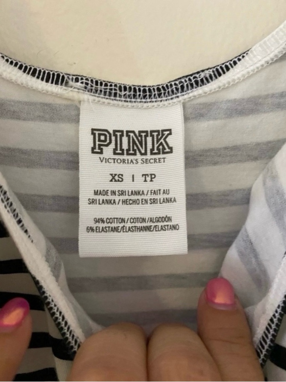 Victoria's Secret PINK Black & White Striped Sleeveless Mini Dress - Picture 4 of 7